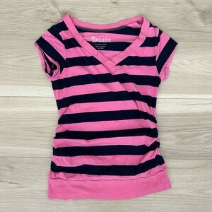 splash striped short sleeve striped top